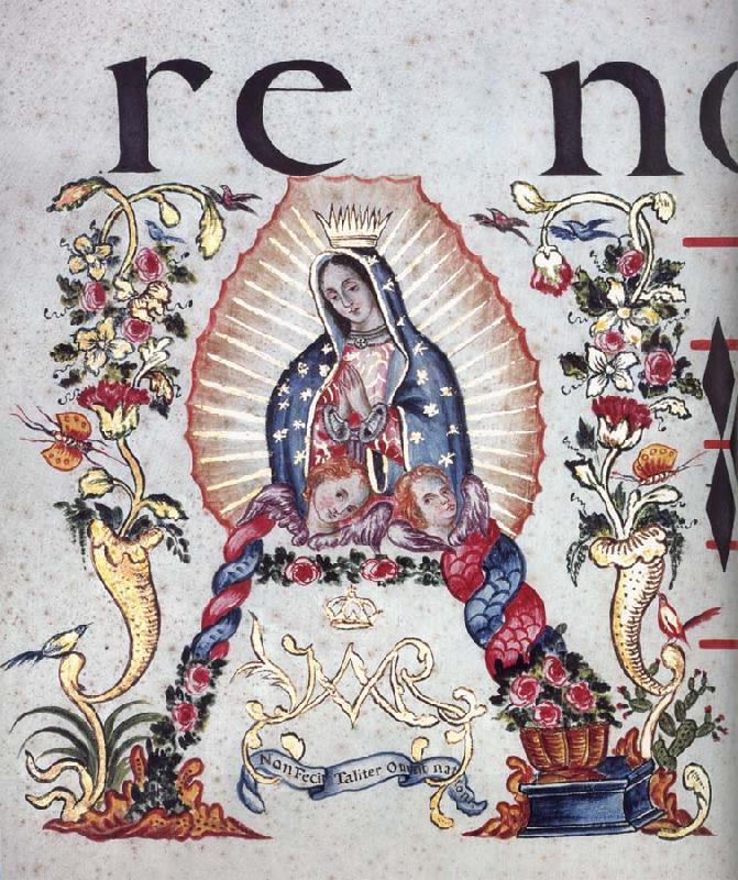 unknow artist Devotion to the virgin of Guadalupe